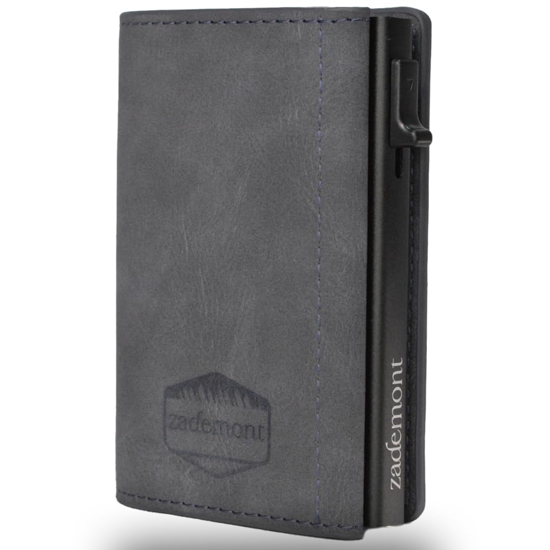 zademont Geldbörse Herren ohne Münzfach | Portmonee Herren | Slim Wallet Herren mit Kartenetui | Geldbeutel zum Verschenken | Elegante Brieftasche (Ohne Münzfach, Dark Blue)