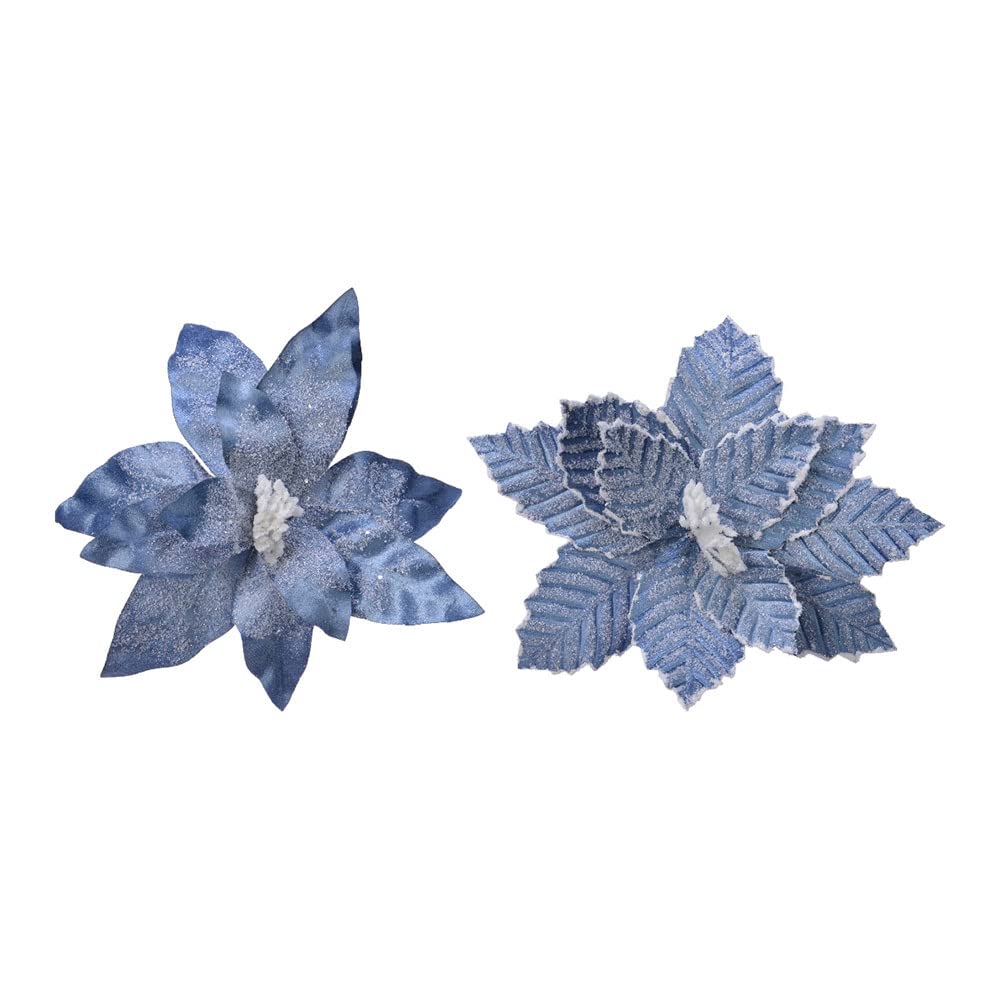 Zarivy Blaue Osterblume aus Polyester mit gefrorenem Effekt, Ø 34 x 6 cm, erhältlich Modellen. Ideal zum Dekorieren und verleiht jedem Raum einen frischen und originellen