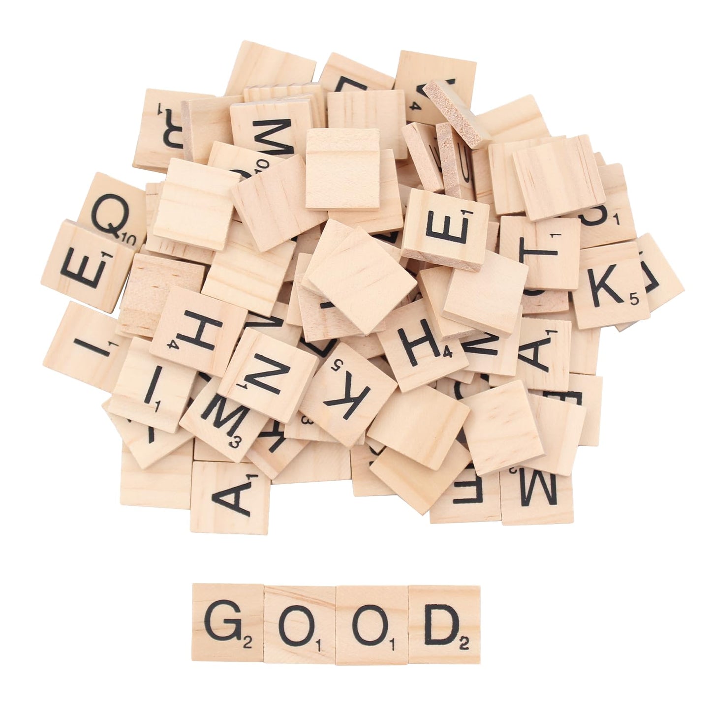 200 Stück Holzbuchstaben,Holzbuchstaben Scrabble,Buchstaben Holz,Holzbuchstaben Klein,Scrabble Buchstaben Holz,A Bis Z,mit Zahlen,für Basteln,Buchstabieren,Geschenk,Lernen,20 x 18 x 4mm