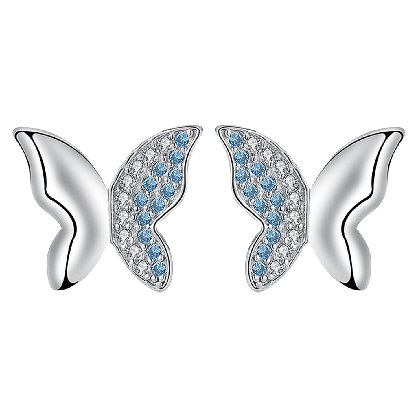 Yinsen Schmetterling Ohrringe Damen 925 Sterling Silber Ohrstecker Hypoallergen Ohrschmuck Für Frauen Mädchen mit Schmuck Geschenkverpackung