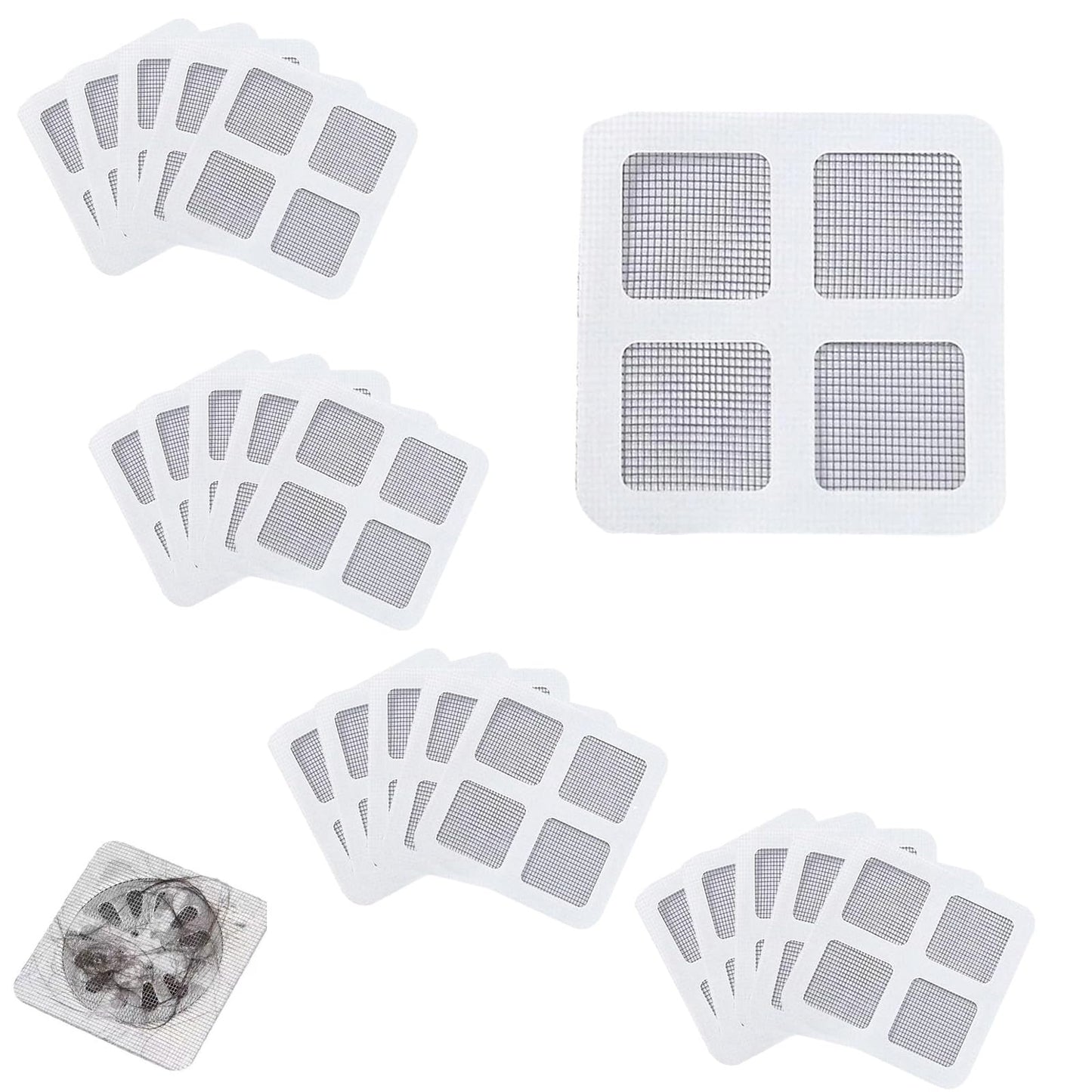 20 Stück Haarsieb Dusche Aufkleber Einweg Duschabfluss Mesh Aufkleber Boden Abfluss Filter Aufkleber für Waschbecken Duschen Badewanne Küche
