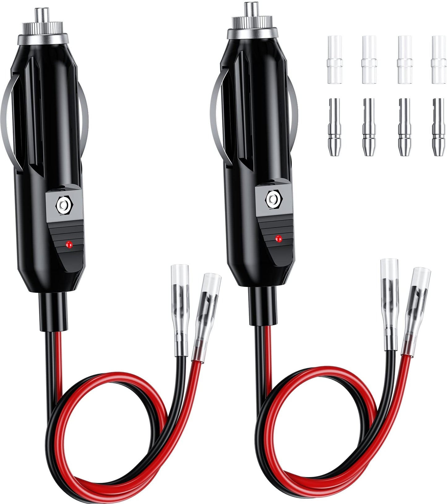 Zigarettenanzünder Stecker Adapter, Autostecker Universalstecker 12V/24V mit 10A/15A Sicherung für LKW Fahrzeuge und Waagen Zigarettenanzünder Buchse