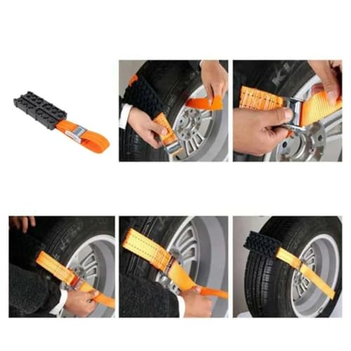 1-4 Stück Notfall-Reifen-Traktionsblöcke, robuste Anti-Rutsch-Ketten, geeignet for Schnee(2Pcs)