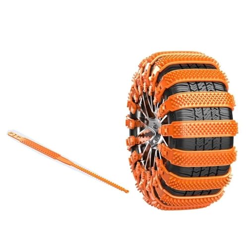 1 Stück neues Schneeketten-Set aus Urethan, Radgurte, Riemen, Autoreifenketten, Winter(Black 1pc)