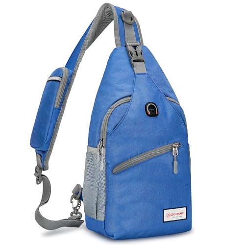 ZOMAKE Brusttasche Herren Diebstahlsicher 8L - Crossbody Bag Für Männer Frauen Herren Schultertasche Sling Bag Für Outdoor Radfahren Reisen Wandern(Blau Neu)