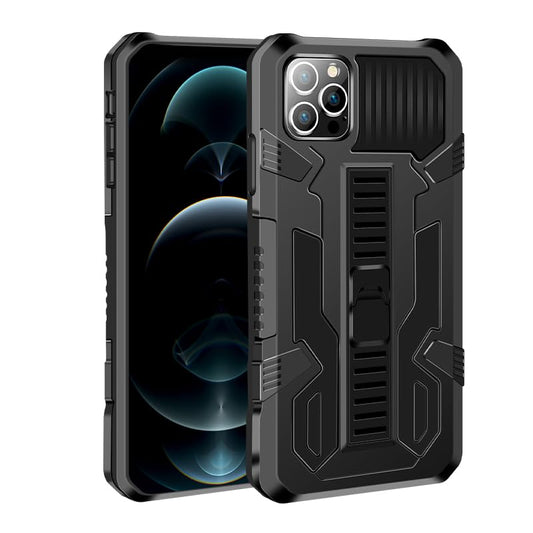 YOUULAR Hülle für iPhone 15 Pioneer Warrior Holder Handyhülle, stoßfeste Anti-Drop Schutzhülle für iPhone 15 Bumper, Militärhüllen Telefonhülle [mit Halterung], Schwarz