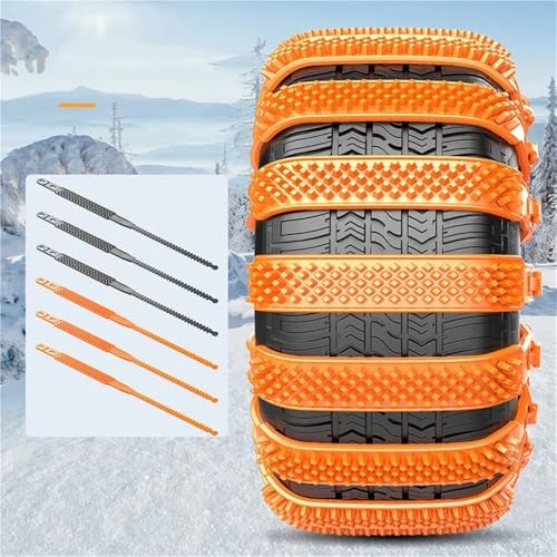 1 Stück neues Schneeketten-Set aus Urethan, Radgurte, Riemen, Autoreifenketten, Winter(Black 1pc)