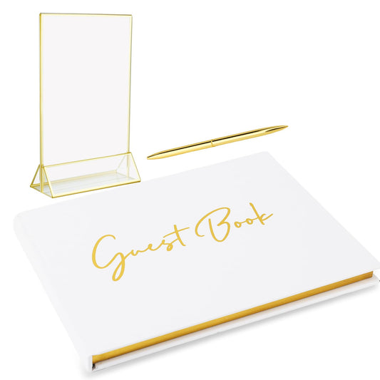 3 Gästebuch für Hochzeiten Zum Ausfüllen Set, Hochzeit Gästebuch mit einem Schilderwerkzeug und einem Schilderhalter für Besondere Anlässe