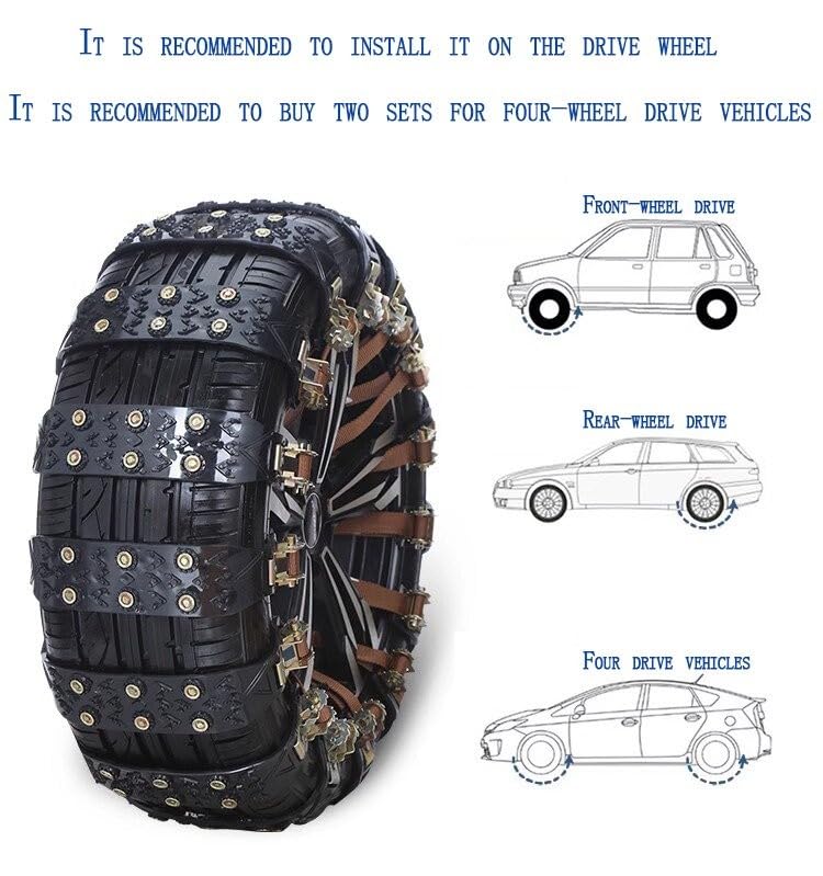 10 pcs Auto-Schneeketten für Chrysler Concorde Saloon(1992-1997),Rutschfeste Kette für Winter-Eis- und Schneestraßen, Kältebeständig, Verschleißfest, Einfach zu Installieren
