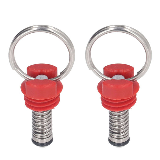 2-teiliges Fass-Karbonisierungsdeckel-Überdruckventil Edelstahl Homebrew Cornelius Corny Ball Lock Keg-Druckablassventil-Ersatzkit(Rot)