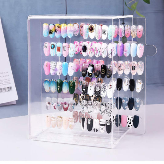 5 Tier Nail Art Organizer 60 Gitter Nail Art Display Board Klares Acryl Abnehmbarer Magnet Adsorptionshalter Regale Display Rack Ständer für Nail Art