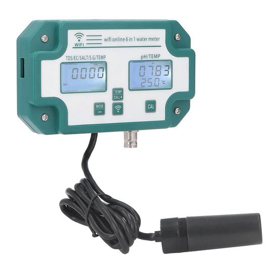 6 in 1 Multifunktionaler Wasserqualitätsmesser WiFi-Verbindung PH TDS EC SG Salztemperaturtester für Aquarien(EU)