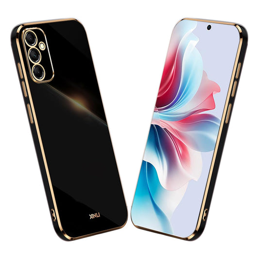 YUECXIN Hülle für Samsung Galaxy S24 FE, Ultra Dünn Weich Silikon TPU Handyhülle, Klassischer Gnade Galvanisierter Goldrahmen Stoßfeste Sturzsichere Schutzhülle, Schwarz