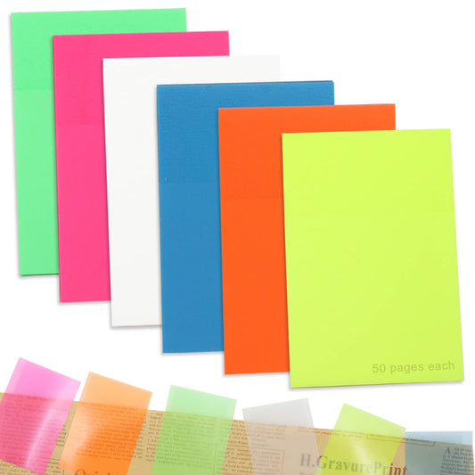 300 Blatt transparenter Haftnotizblock, wasserdicht, durchscheinend, farbig, selbstklebend, transparenter Notizblock, durchsichtig, durchsichtig, für Zuhause, Büro, Schulbedarf (7,6 x 5,1 cm)