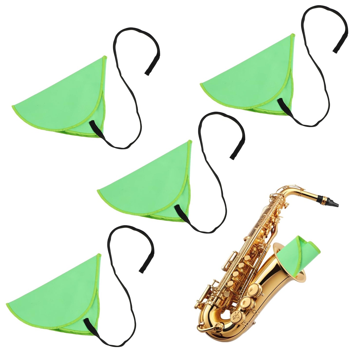 Yuanchu 4 Stück Klarinette Putztuch, Saxophon Reinigungstuch Putzen Sax Hals Reinigungstupfer für Saxophon Reinigungsset Flötenputztuch Alt-Tenor-Klarinettenflöte Andere Wind- & Holzblas-Strukturen