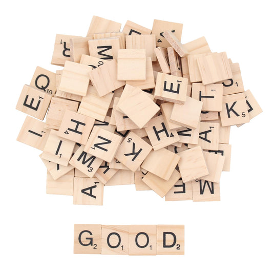 200 Stück Holzbuchstaben,Holzbuchstaben Scrabble,Buchstaben Holz,Holzbuchstaben Klein,Scrabble Buchstaben Holz,A Bis Z,mit Zahlen,für Basteln,Buchstabieren,Geschenk,Lernen,20 x 18 x 4mm