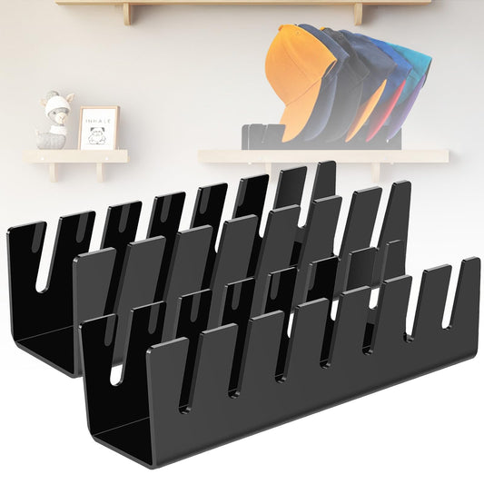 Yowmina 2 Stück Hutständer Cap Halter, Acryl Cap Organizer Huthalter, Baseballkappe Display Lagerregal, Kann Gespeichert Werden 14 Baseballkappen, Kappenhalter Organizer für Wohnräumen Schlafzimmern