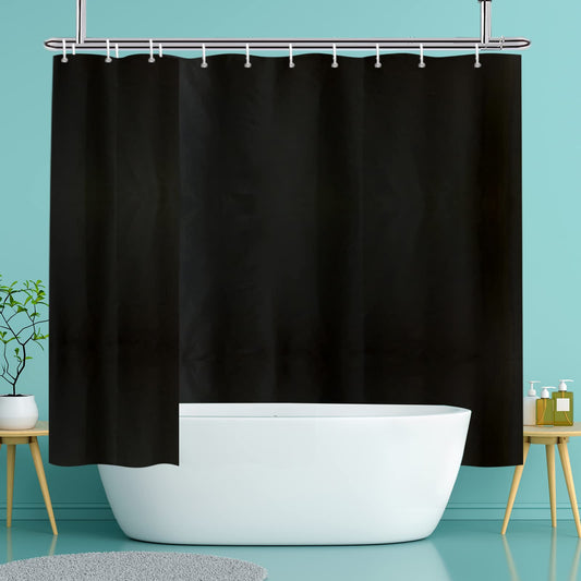 YISURE Duschvorhang 240x200 Schwarz Textil, Polyester Stoff Duschvorhang badewanne mit Gewichtetem Saum wasserabweisend maschinenwaschbar, Extra Breite 240 x Höhe 200cm
