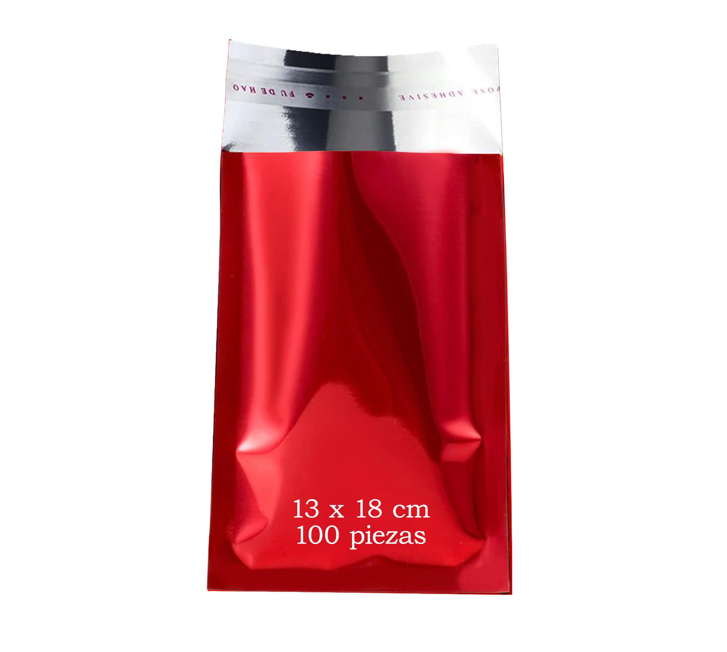 100 Metallic-Umschläge mit selbstklebendem Verschluss, Metallic-Beutel, farbig, für Geschenke, Büro und Einladungen, Hochzeitsgäste, Karten, Events (rot, glänzend, 13 x 18 cm (100 Stück))