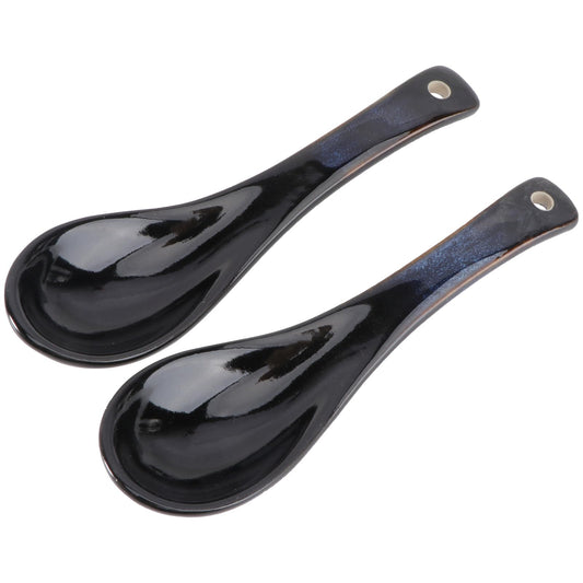 2Pcs Keramik Löffel Chinesischen Stil Löffel Suppe Portion Löffel Asiatischen Reis Löffel für Küche Home Restaurant