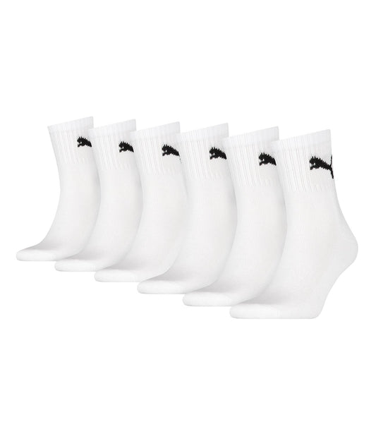 6 Paar Puma Unisex Short Crew Socks Socken Sportsocken MIT FROTTEESOHLE (White, 47-49)