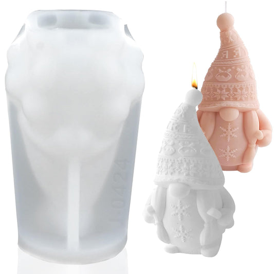 3D-Weihnachtskerzenform, DIY-Zwergformen aus Silikon, Zwergkerzenform, Weihnachtszwergform, Kerzenform, Aromatherapie-Gips-Silikonform, Zwerg-Epoxidharzform, Bastelgussform (Stil B