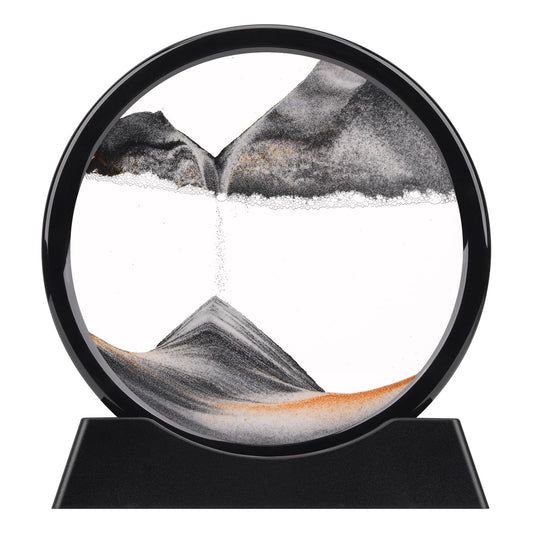 XINBAOHONG Bewegtes Sandkunstbild, flüssige Bewegung, 3D-Tiefsee, Sandlandschaft in Bewegung, Display, fließender Sandrahmen, entspannend, Schreibtisch, Zuhause, Büro, Arbeitsdekoration (25,4 cm)