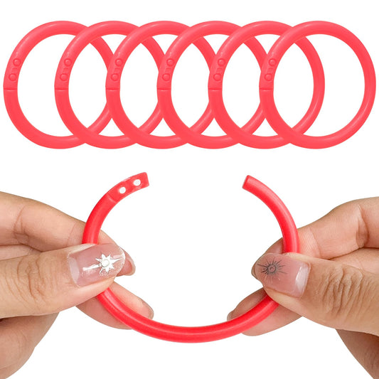 24 Stück Duschvorhang Ringe,Kunststoff Duschvorhang Haken,Vorhang Aufhängeringe,Ringe für Duschvorhang in C-Form,für die Meisten Duschvorhänge Geeignet ist(rot)