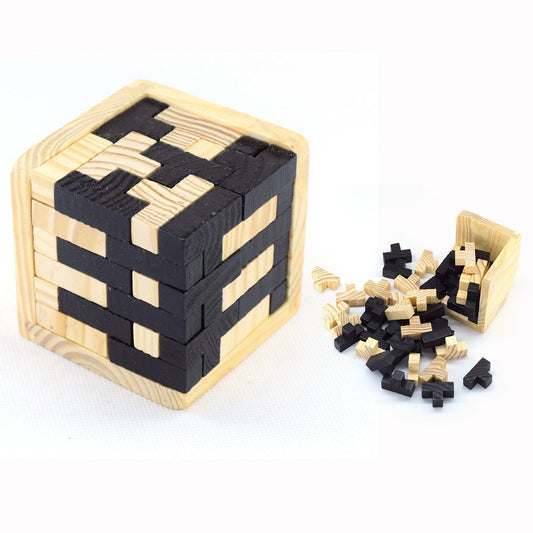 XLKJ 3D Puzzle Holz Denkspiel,Logikspiel Im Holzrahmen,Knobelspiel Geduldspiel,Logikspiel Im Holzkasten,Erzieherisches Spielzeug Für Kinder Und Erwachsene