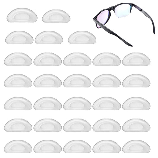 30er-Set selbstklebende Nasenpads Brille, rutschfeste Brillen-Nasenpads, geeignet für Brillen, Sonnenbrillen, Silikon-Anti-Rutsch-Nasenpads Brille selbstklebend bequem (transparent)