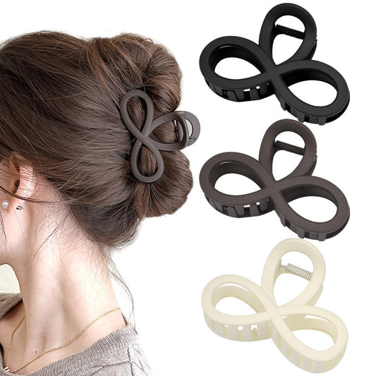 3 Stück Haarklammer Mittelgroße Achterfigur, Haarklammer Mittelgroße Achterfigur Haarspangen Damen, Haarspangen Damen Dünnes Haar, Haarklammer Feines Haar, für Frauen Mädchen