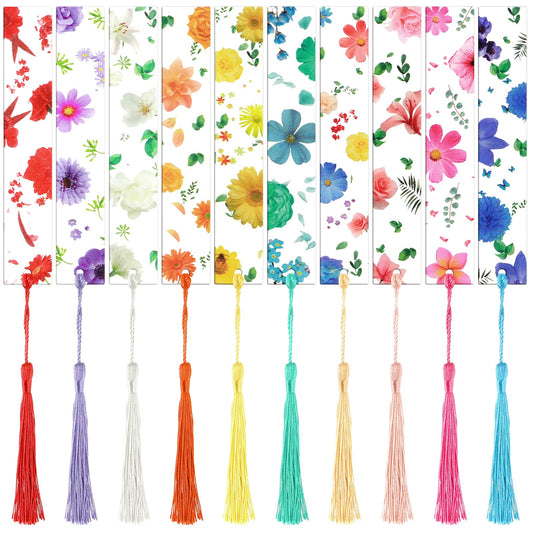 10 Stück Lesezeichen Personalisiert Lesezeichen Mädchen Bookmark Harz Getrocknete Blumen Lesezeichen Getrocknete Blumen Harz Lesezeichen Lesezeichen Mit Quasten Für Leser Lehrer Studenten