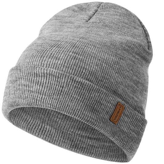 YANIKY Mütze Damen, Herren Mütze Winter, Weich Bequem Warme Strickmütze Unisex, Winddichte Wintermütze, Klassische Beanie Mütze Ideale für Herbst Winter und Frühling (Grau 01)