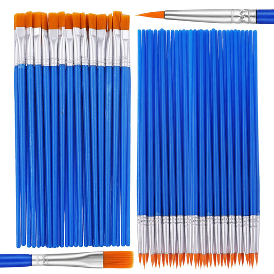 50 Stück Pinsel Set 30 Stück Runde Pinsel Und 20 Stück Kleine Flache Pinsel Künstlerpinsel Pinsel Acrylfarben Breite Flache Pinsel Runde Flache Pinselset Klein Für Details Und Kunstmalerei