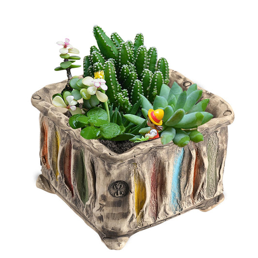 100% handgefertigte Keramik-Blumentöpfe mit chinesischem Design antiker Retro-Stil für Sukkulenten Indoor Outdoor einzigartige Deko-Idee