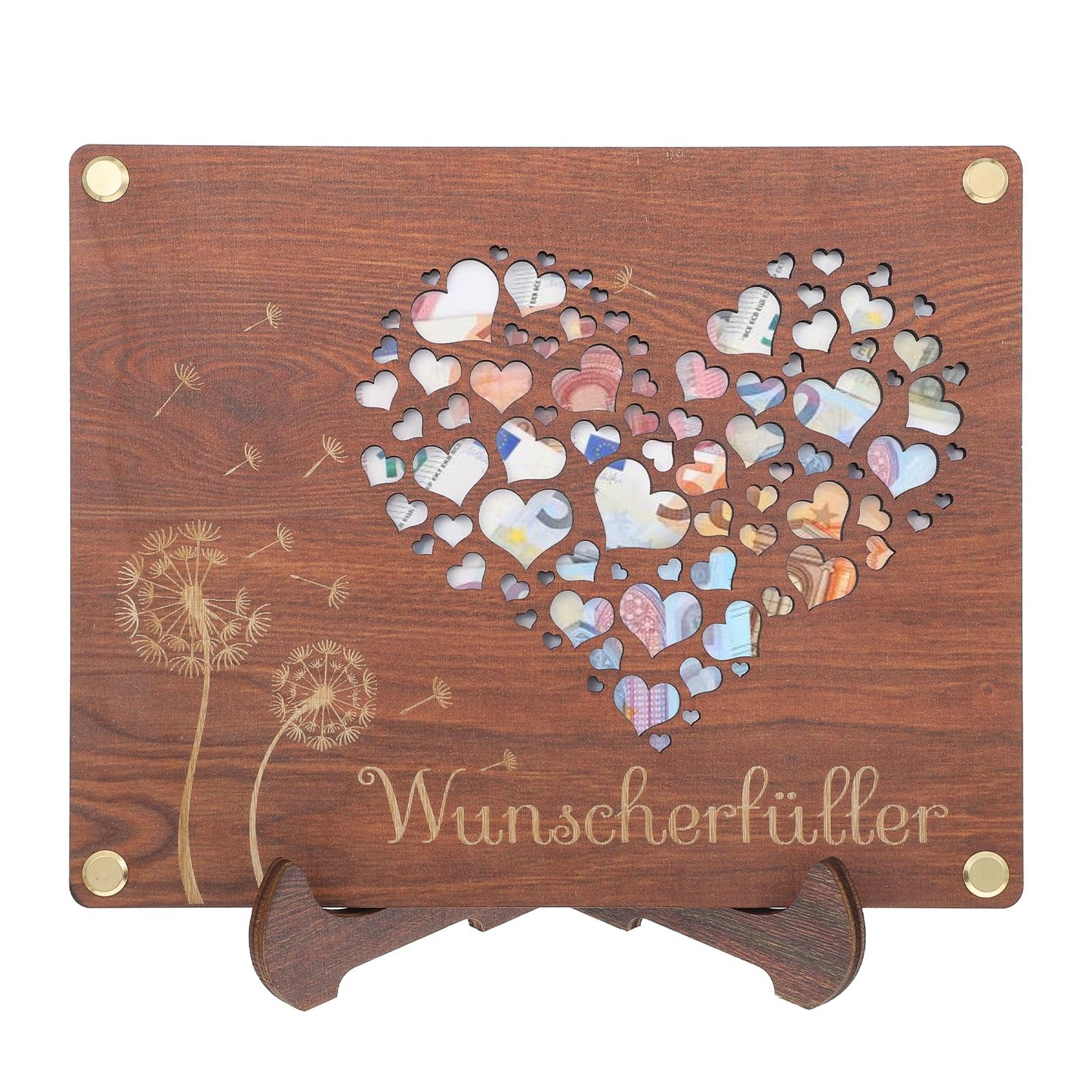 Yuanchu Hochzeit Geldgeschenk, Hochzeitsgeschenke Holzhalterung Wunscherfüller Geldgeschenke Geburtstag Woodland Mail Weltkarte Reisekasse Urlaubskasse Deko Weihnachten Ornamente(Wunscherfüller)