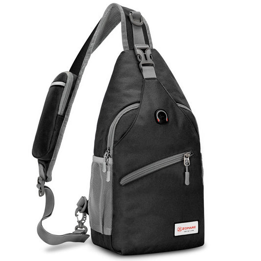 ZOMAKE Brusttasche Herren Diebstahlsicher 8L - Crossbody Bag Für Männer Frauen Herren Schultertasche Sling Bag Für Outdoor Radfahren Reisen Wandern(Schwarz Neu)