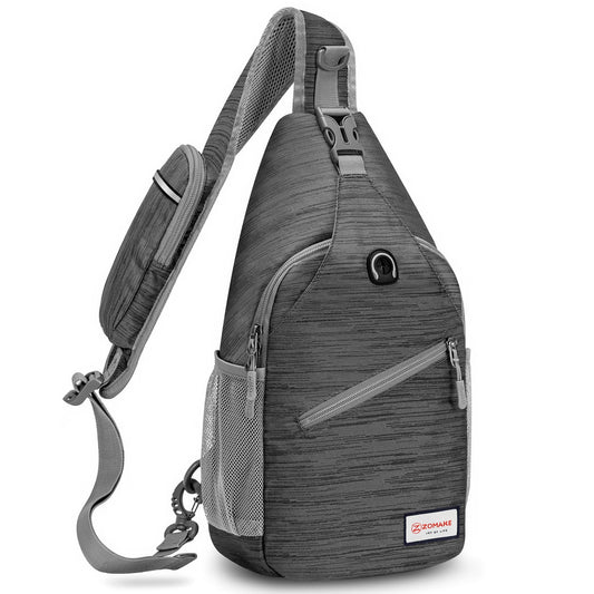 ZOMAKE Brusttasche Herren Diebstahlsicher 8L - Crossbody Bag Für Männer Frauen Herren Schultertasche Sling Bag Für Outdoor Radfahren Reisen Wandern(Schwarz Streifen)