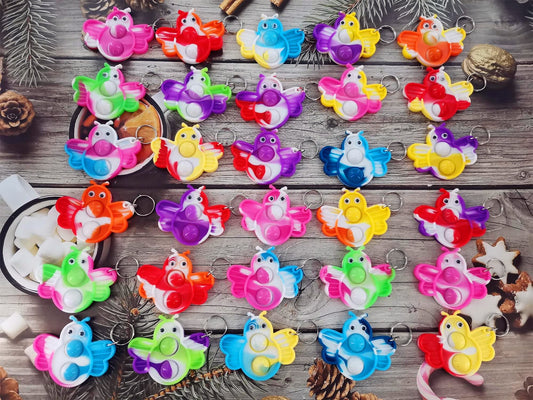 30 Stück Rainbow Classroom Studenten Auszeichnung Geschenk und Gastgeschenke für Geburtstagsfeiern, Mini Pop Ape Fidget Schlüsselanhänger Blase Geschenk für Kinder Jungen Mädchen